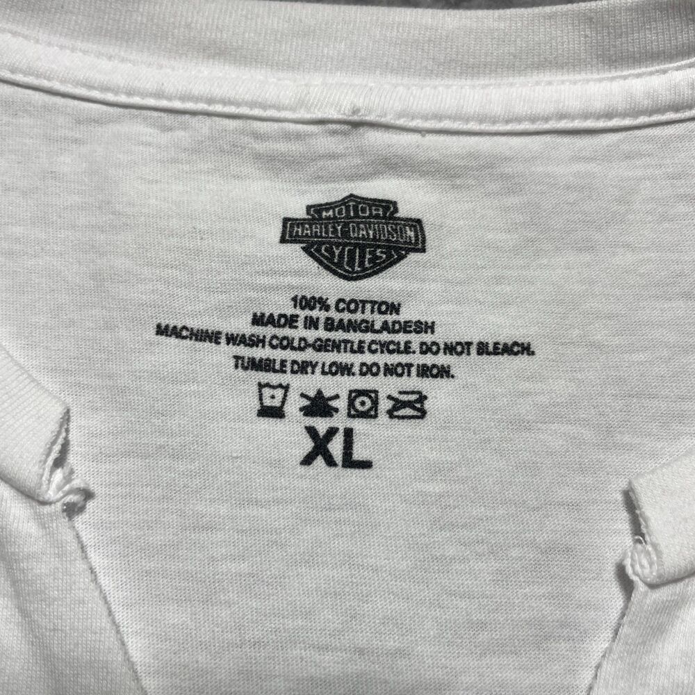 Harley-Davidson Shirt Men XL White United We Ride Sleeveless V-Notch Graphic - Picture 4 of 5